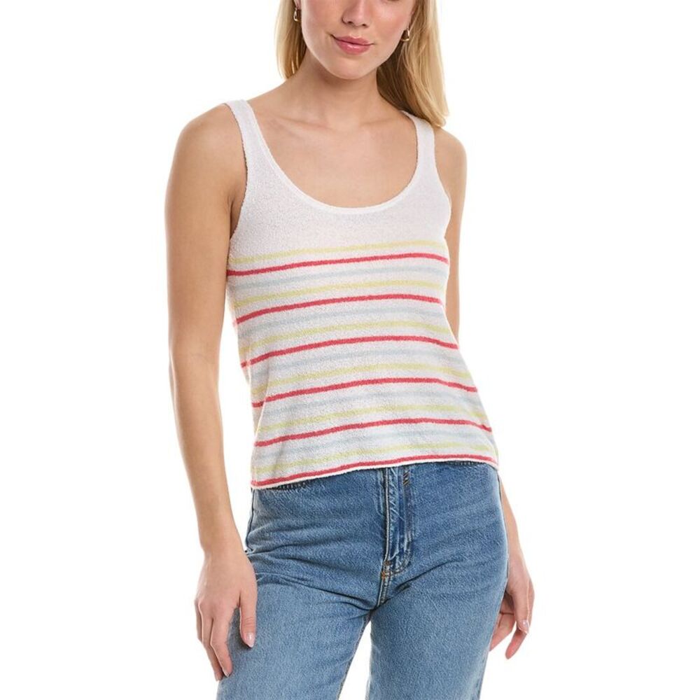 Raffi Womens  Stripe Tank, White